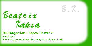 beatrix kapsa business card